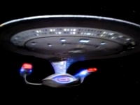 Das neue Flaggschiff der Sternenflotte, die Enterprise-D.