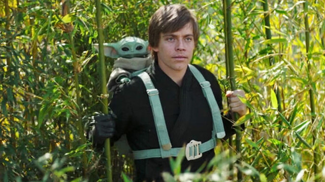 Luke Skywalker mit Grogu aka Baby Yoda