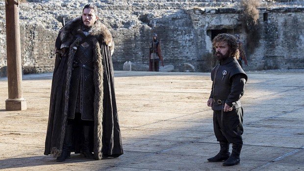 Jon Snow (Kit Harington) und Tyrion Lannister (Peter Dinklage) werben um einen Waffenstillstand...