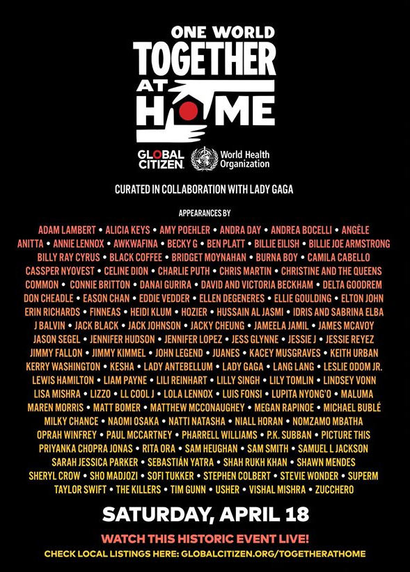 Das Plakat zu "One World: Together at Home"