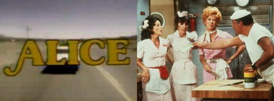Alice (Linda Lavin) mit ihren Diner-Kollegen: (v.l.n.r.) Vera (Beth Howland), Flo (Polly Holliday) und Mel (Vic Tayback).