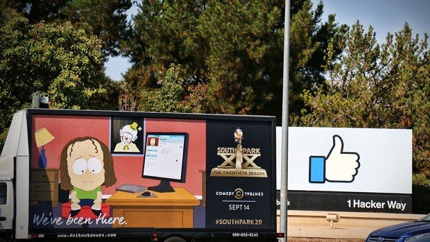 South Park vor der Facebook-Zentrale