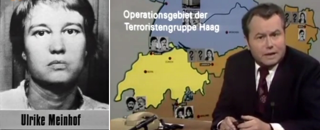 Eduard Zimmermann fahndete immer wieder nach RAF-Terroristen, so auch nach Ulrike Meinhof (l.).